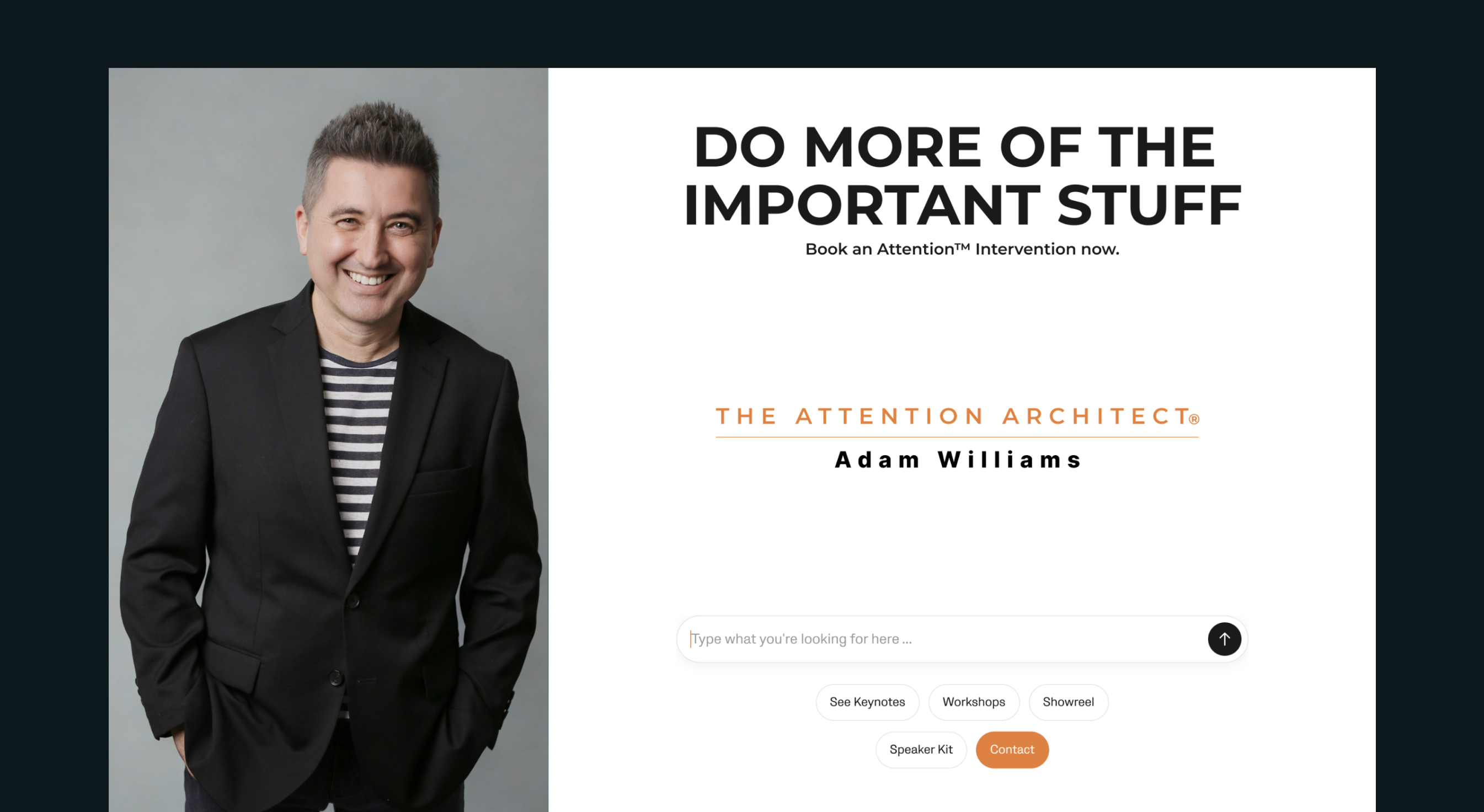 Adam Williams keynote speaker website