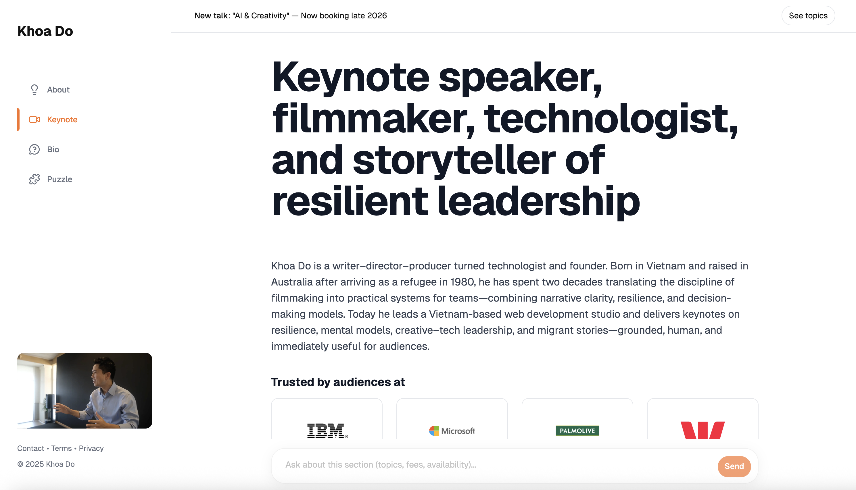 Khoa Do site before redesign